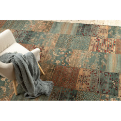 Dywan wełniany KASHQAI 4327 400 Patchwork zielony 200x300cm Dywan wełniany KASHQAI 4327 400 Patchwork zielony 200x300cm