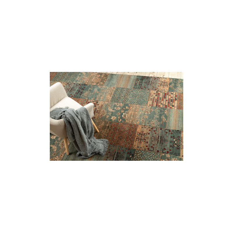 Dywan wełniany KASHQAI 4327 400 Patchwork zielony 200x300cm Dywan wełniany KASHQAI 4327 400 Patchwork zielony 200x300cm