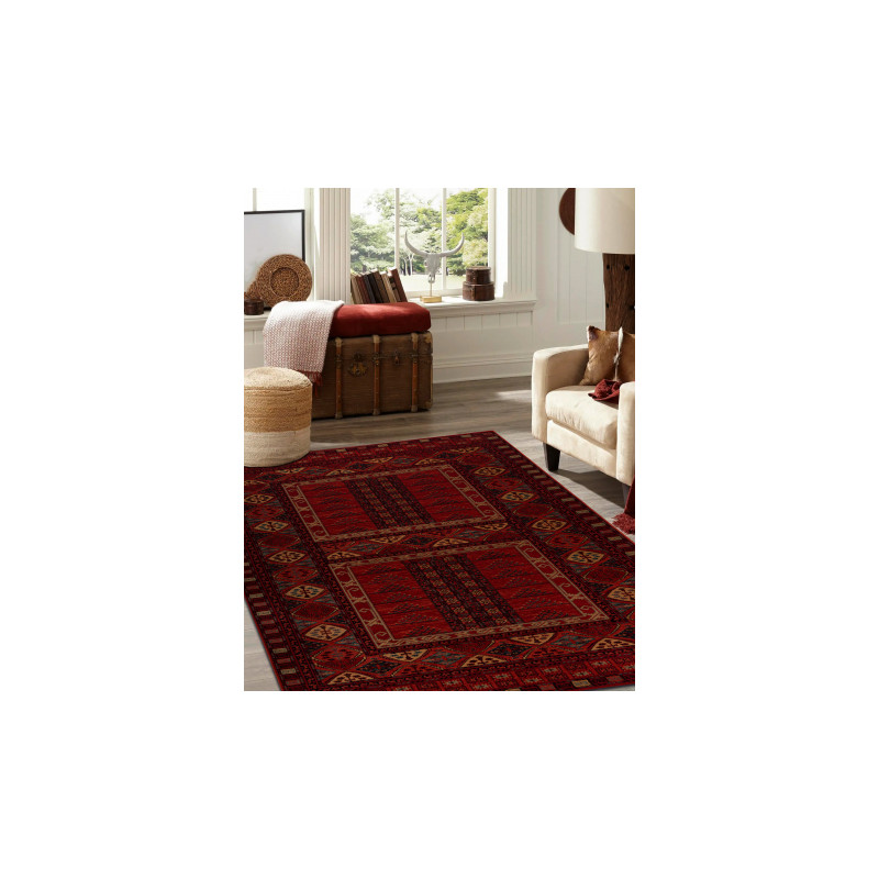 Dywan wełniany KASHQAI 4349 500 orientalny, ramka bordo 160x240cm Dywan wełniany KASHQAI 4349 500 orientalny, ramka bordo 160x240cm