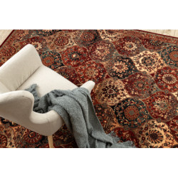 Dywan wełniany KASHQAI 4373 301 orientalny, koniczyna terakota / beż 200x300cm