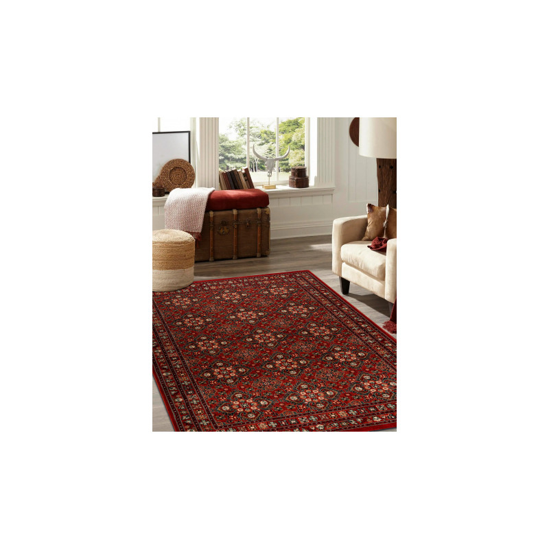 Dywan wełniany KASHQAI 4372 300 Kwiaty, ramka bordo 120x170cm Dywan wełniany KASHQAI 4372 300 Kwiaty, ramka bordo 120x170cm