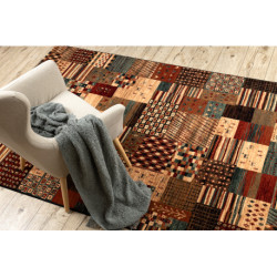 Dywan wełniany KASHQAI 4353 990 Patchwork terakota / beż 160x240cm