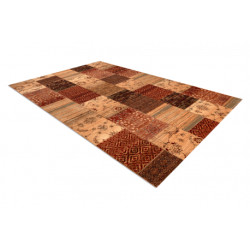 Dywan wełniany KASHQAI 4327 101 Patchwork terakota 160x240cm