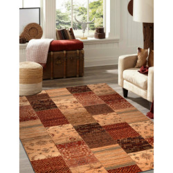 Dywan wełniany KASHQAI 4327 101 Patchwork terakota 160x240cm Dywan wełniany KASHQAI 4327 101 Patchwork terakota 160x240cm