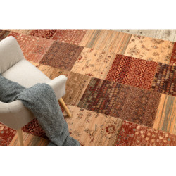 Dywan wełniany KASHQAI 4327 101 Patchwork terakota 160x240cm Dywan wełniany KASHQAI 4327 101 Patchwork terakota 160x240cm