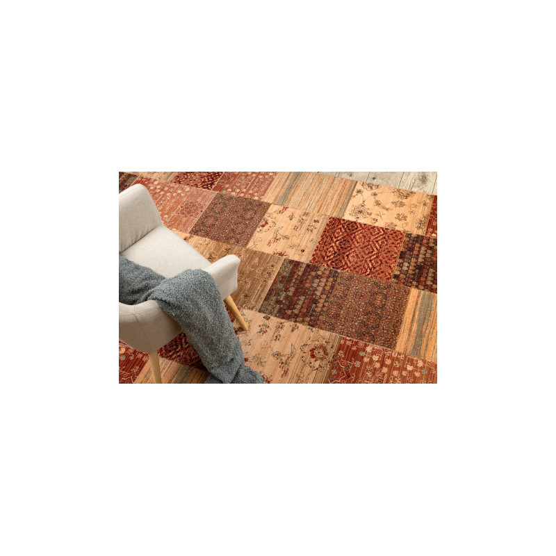 Dywan wełniany KASHQAI 4327 101 Patchwork terakota 160x240cm Dywan wełniany KASHQAI 4327 101 Patchwork terakota 160x240cm