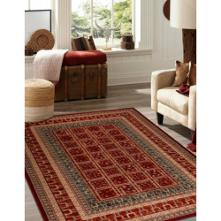 Dywan wełniany KASHQAI 4349 300 orientalny, ramka terakota / zielony 200x300cm Dywan wełniany KASHQAI 4349 300 orientalny, ramka terakota / zielony 200x300cm