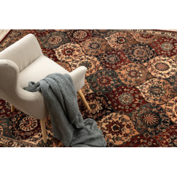 Dywan wełniany KASHQAI 4373 300 orientalny, koniczyna beż / bordo 200x300cm