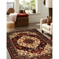 Dywan wełniany KASHQAI 4377 300 ornament bordo / beż 200x300cm
