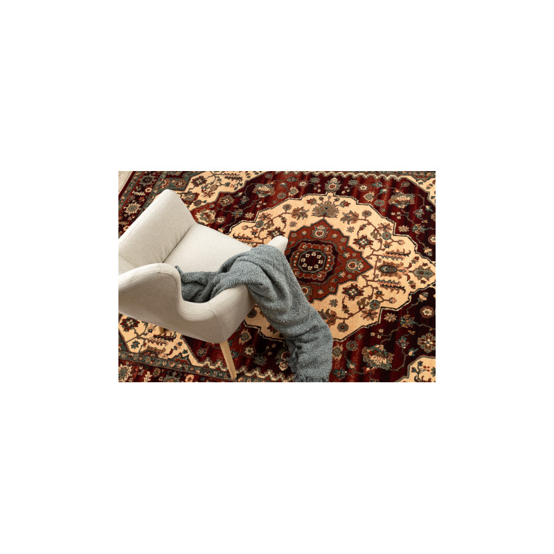 Dywan wełniany KASHQAI 4377 300 ornament bordo / beż 200x300cm