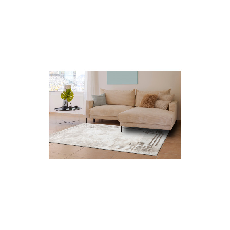 Dywan BLISS Z203AZ138 krem / beż - Ramka, nowoczesny, strukturalny  80x150cm