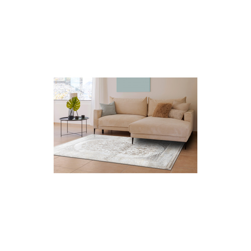Dywan BLISS Z204AZ128 krem / beż - Ramka, ornament, nowoczesny, strukturalny  200x290cm