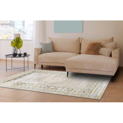 Dywan BLISS Z205AZ127 krem / złoty - Ramka, grecki, nowoczesny, strukturalny  140x190cm