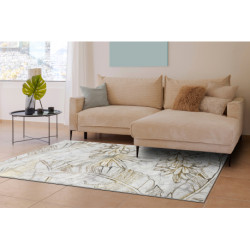 Dywan BLISS Z218AZ237 krem / złoty - Kwiaty, nowoczesny, strukturalny  180x270cm
