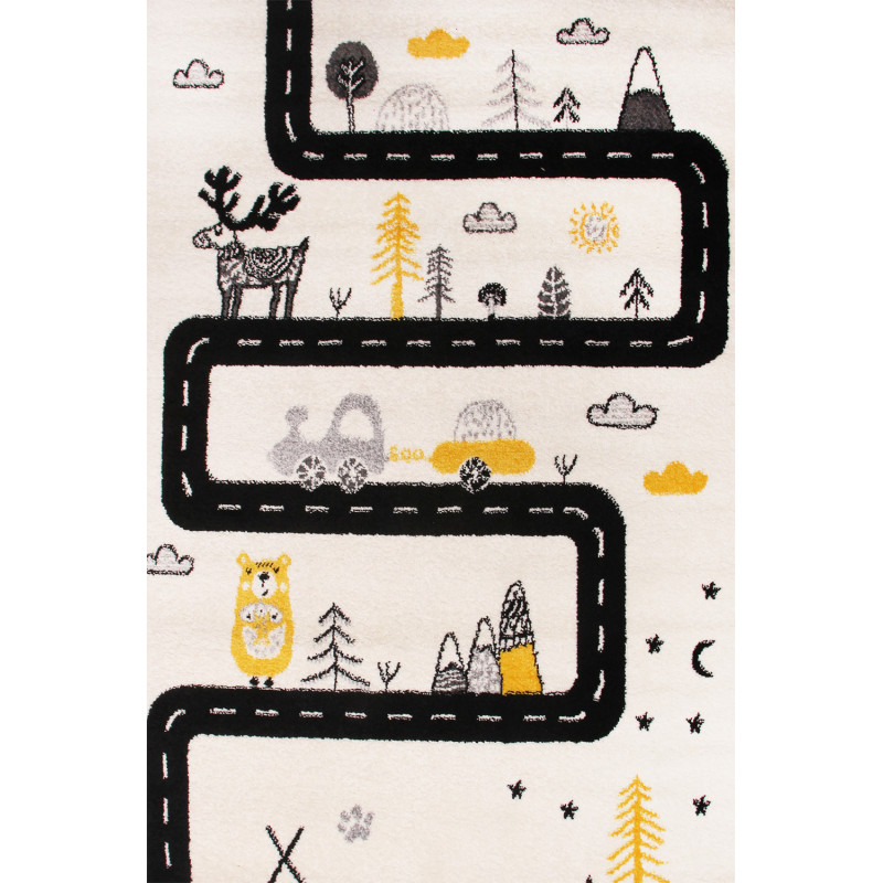 Dywan Kiddy H046A L.GREY/YELLOW 133x190cm