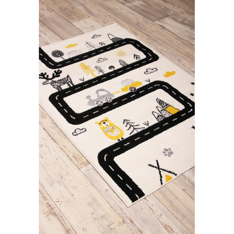 Dywan Kiddy H046A L.GREY/YELLOW 133x190cm