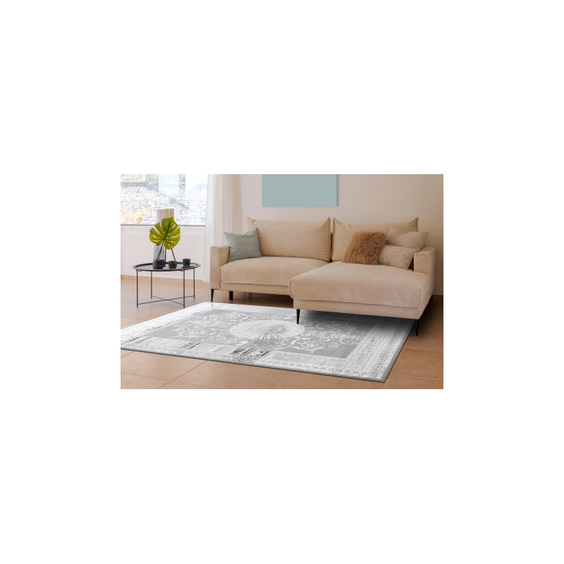 Dywan BLISS Z160AZ246 ciemnoszary / szary - Ramka, grecki ekskluzywny, strukturalny  80x150cm