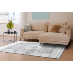 Dywan BLISS Z160AZ246 ciemnoszary / szary - Ramka, grecki ekskluzywny, strukturalny  160x220cm
