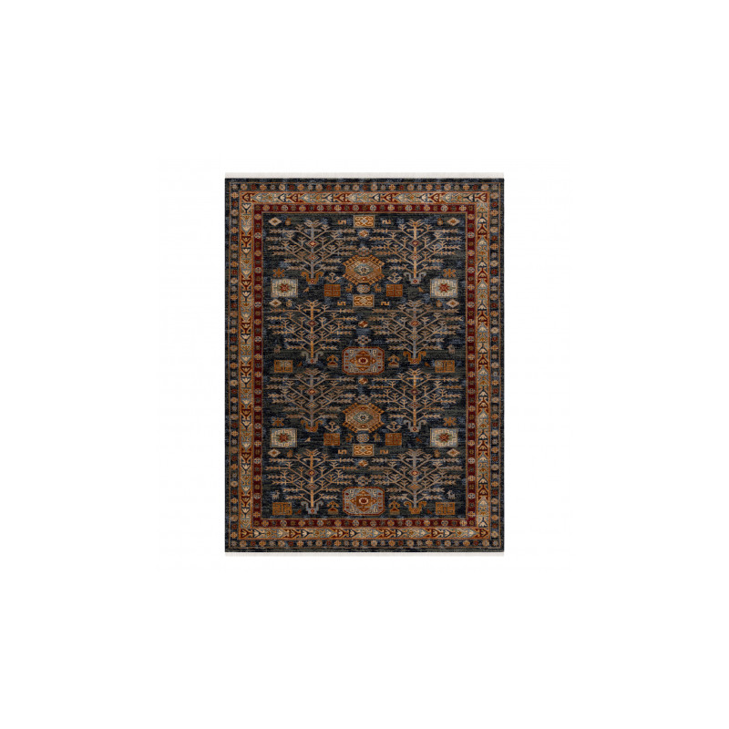 Dywan KESHAN Frędzle, Ramka orientalny 6174/53511 granat / bordo 80x145cm Dywan KESHAN Frędzle, Ramka orientalny 6174/53511 granat / bordo 80x145cm