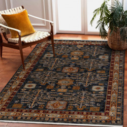 Dywan KESHAN Frędzle, Ramka orientalny 6174/53511 granat / bordo 120x145cm Dywan KESHAN Frędzle, Ramka orientalny 6174/53511 granat / bordo 120x145cm