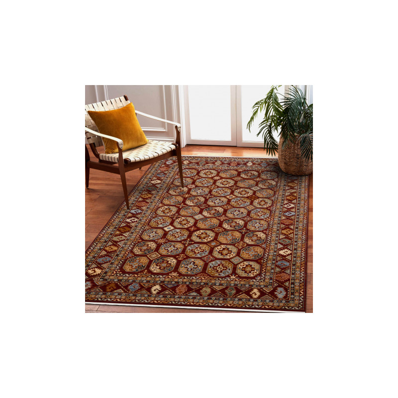 Dywan KESHAN Frędzle, Ornament, ramka orientalny 7874/53588 bordo 300x380cm