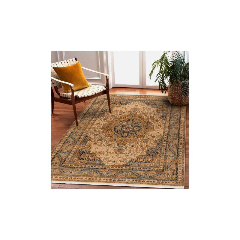 Dywan KESHAN Frędzle, Ornament, ramka orientalny 8995/53565 beż / niebieski 200x290cm Dywan KESHAN Frędzle, Ornament, ramka orientalny 8995/53565 beż / niebieski 200x290cm