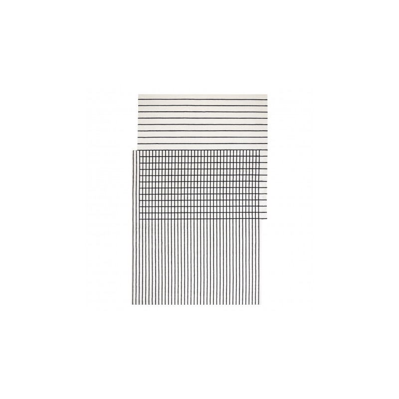 Dywan PEARL 51333K krem / czarny - Linie, ekskluzywny, strukturalny  192x290cm
