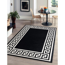Dywan PEARL 51327H czarny - Ramka, grecki ekskluzywny, strukturalny  192x290cm