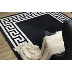 Dywan PEARL 51327H czarny - Ramka, grecki ekskluzywny, strukturalny  192x290cm