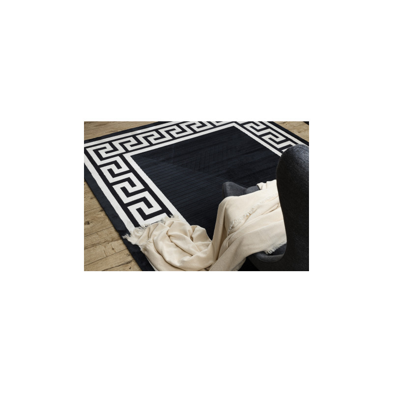 Dywan PEARL 51327H czarny - Ramka, grecki ekskluzywny, strukturalny  192x290cm