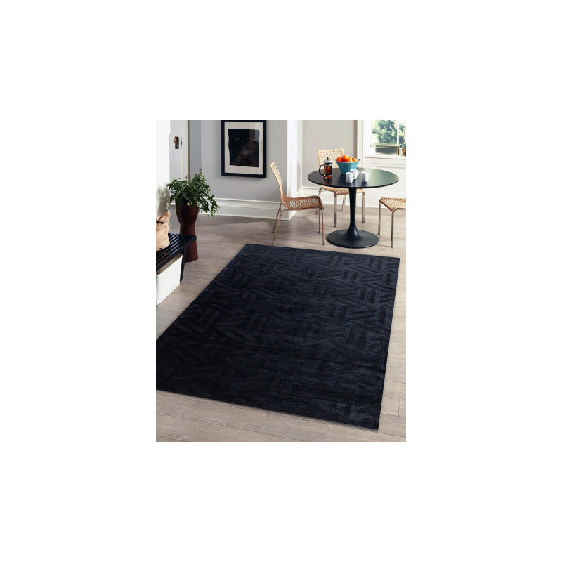 Dywan PEARL 51326E czarny - Geometryczny, ekskluzywny, strukturalny  154x230cm