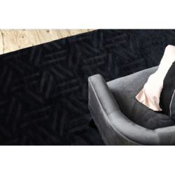 Dywan PEARL 51326E czarny - Geometryczny, ekskluzywny, strukturalny  154x230cm