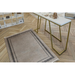 Dywan AMOUR 53098A beż / czarny - Ramka, grecki nowoczesny, elegancki 78x150cm Dywan AMOUR 53098A beż / czarny - Ramka, grecki nowoczesny, elegancki 78x150cm