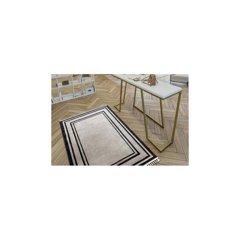 Dywan AMOUR 53104A beż - Ramka, nowoczesny, elegancki 78x150cm