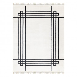 Dywan AMOUR 53096C krem - Ramka, linie nowoczesny, elegancki 78x300cm