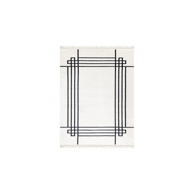 Dywan AMOUR 53096C krem - Ramka, linie nowoczesny, elegancki 98x200cm