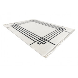 Dywan AMOUR 53096C krem - Ramka, linie nowoczesny, elegancki 98x200cm