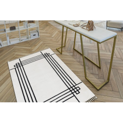 Dywan AMOUR 53096C krem - Ramka, linie nowoczesny, elegancki 98x200cm