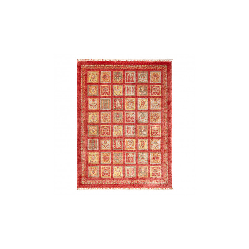 Dywan HERIZ A0985A Orientalny, ramka bordo - z bambusowej przędzy, ekskluzywny, stylowy 200x290cm