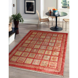Dywan HERIZ A0985A Orientalny, ramka bordo - z bambusowej przędzy, ekskluzywny, stylowy 200x290cm