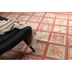 Dywan HERIZ A0985A Orientalny, ramka bordo - z bambusowej przędzy, ekskluzywny, stylowy 200x290cm