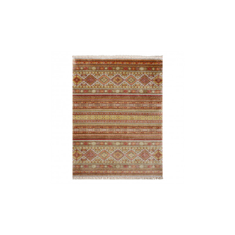 Dywan HERIZ A0986B Orientalny beż / bordo - z bambusowej przędzy, ekskluzywny, stylowy 170x240cm