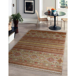 Dywan HERIZ A0986B Orientalny beż / bordo - z bambusowej przędzy, ekskluzywny, stylowy 170x240cm
