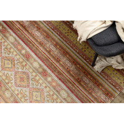 Dywan HERIZ A0986B Orientalny beż / bordo - z bambusowej przędzy, ekskluzywny, stylowy 200x290cm