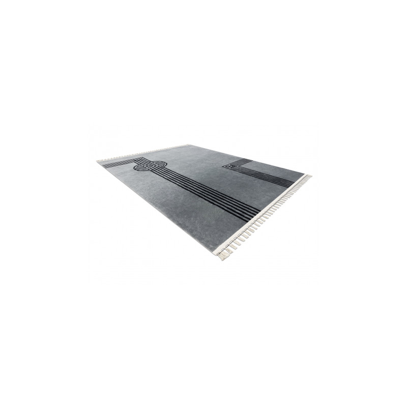 Dywan AMOUR 53116D szary - Geometryczny, linie nowoczesny, elegancki 78x150cm