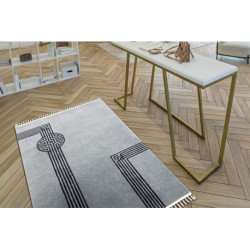 Dywan AMOUR 53116D szary - Geometryczny, linie nowoczesny, elegancki 98x300cm