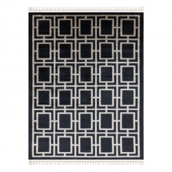 Dywan AMOUR 53078B czarny - Geometryczny, linie nowoczesny, elegancki 78x150cm