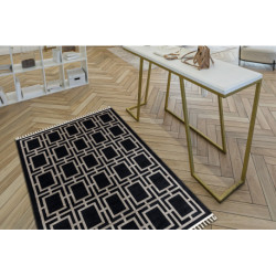 Dywan AMOUR 53078B czarny - Geometryczny, linie nowoczesny, elegancki 78x300cm
