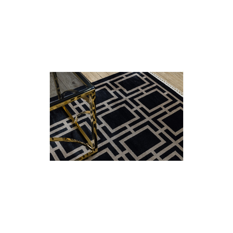Dywan AMOUR 53078B czarny - Geometryczny, linie nowoczesny, elegancki 157x230cm