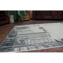 DYWAN SZNURKOWY SIZAL FLOORLUX 20237 srebrny / czarny 240x330cm